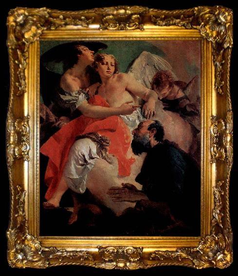 framed  Giovanni Battista Tiepolo Abraham und die Engel, Pendant zu  Hagar und Ismael, ta009-2